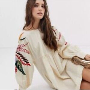 Embroidered Cream Dress